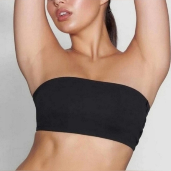 Skims FITS EVERYBODY BANDEAU Bra Wireless Strapless Onyx Black Large NWOT - Picture 1 of 6